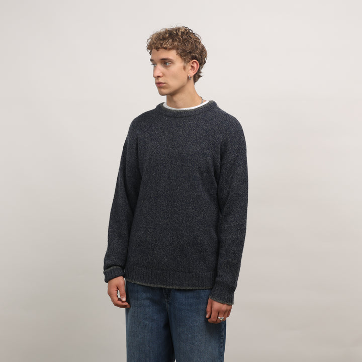 Woolrich Crewneck Jumper - Large Blue Wool Blend