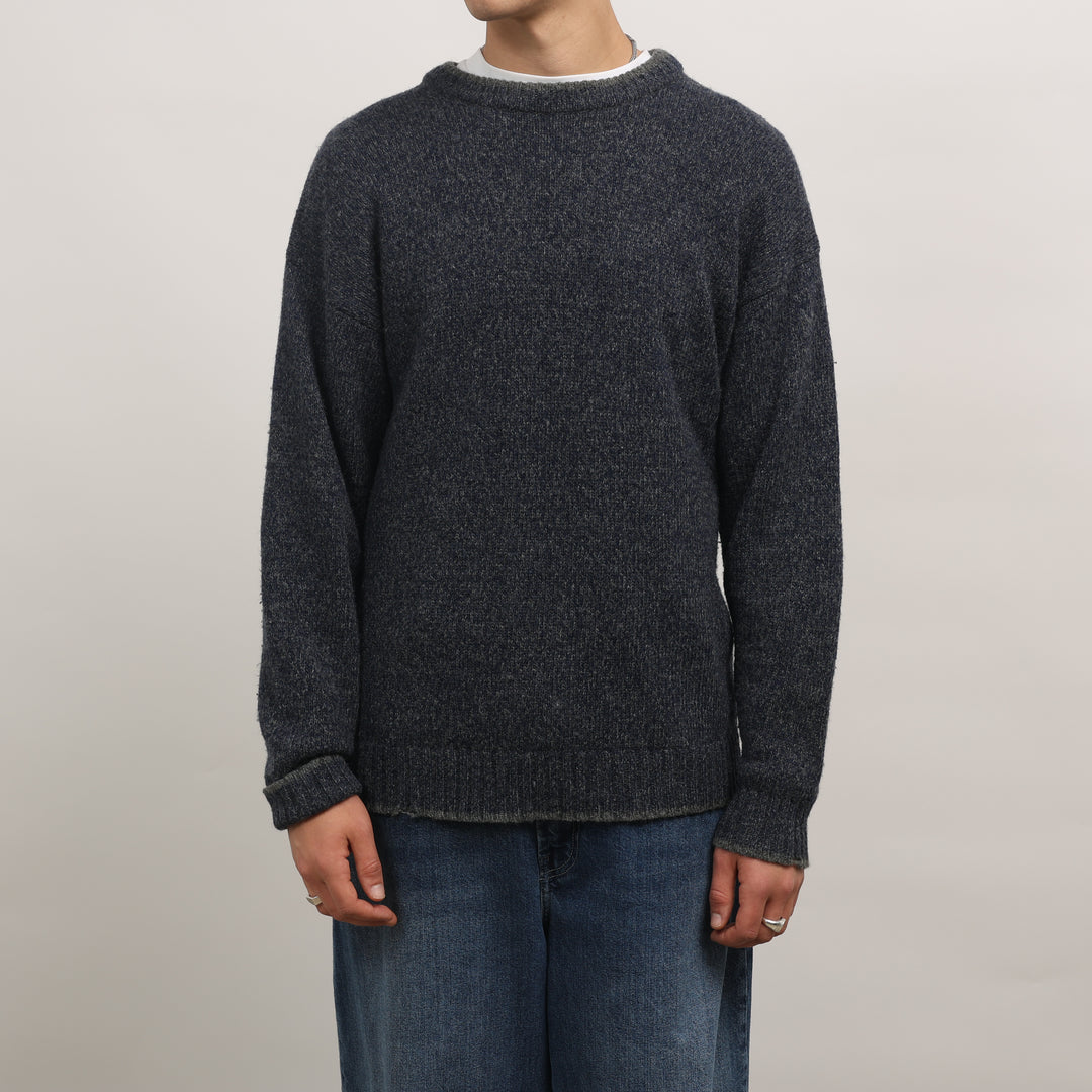 Woolrich Crewneck Jumper - Large Blue Wool Blend