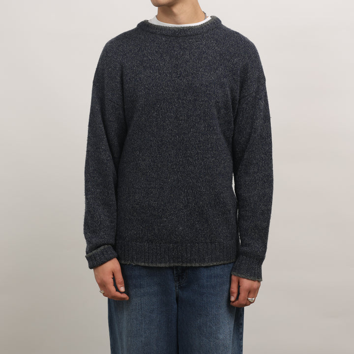 Woolrich Crewneck Jumper - Large Blue Wool Blend