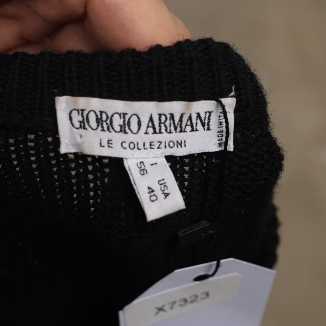 Giorgio Armani Crewneck Jumper - XL Black Wool Blend