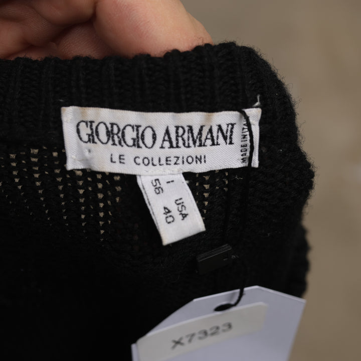 Giorgio Armani Crewneck Jumper - XL Black Wool Blend