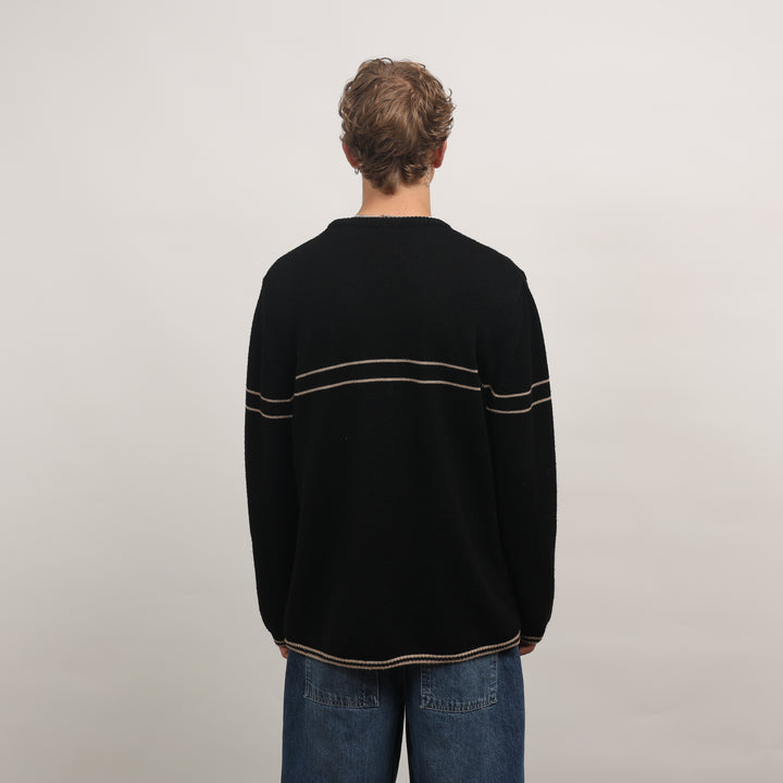 Giorgio Armani Crewneck Jumper - XL Black Wool Blend