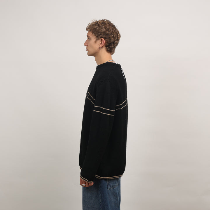 Giorgio Armani Crewneck Jumper - XL Black Wool Blend