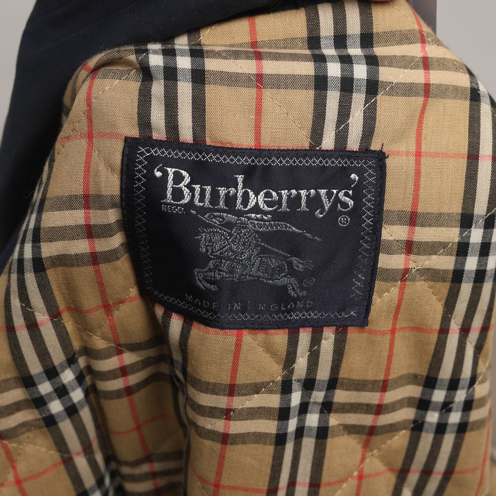 Burberry's Harrington Jacket - XL Navy Blue Cotton Blend