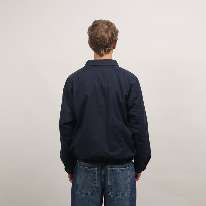 Burberry's Harrington Jacket - XL Navy Blue Cotton Blend