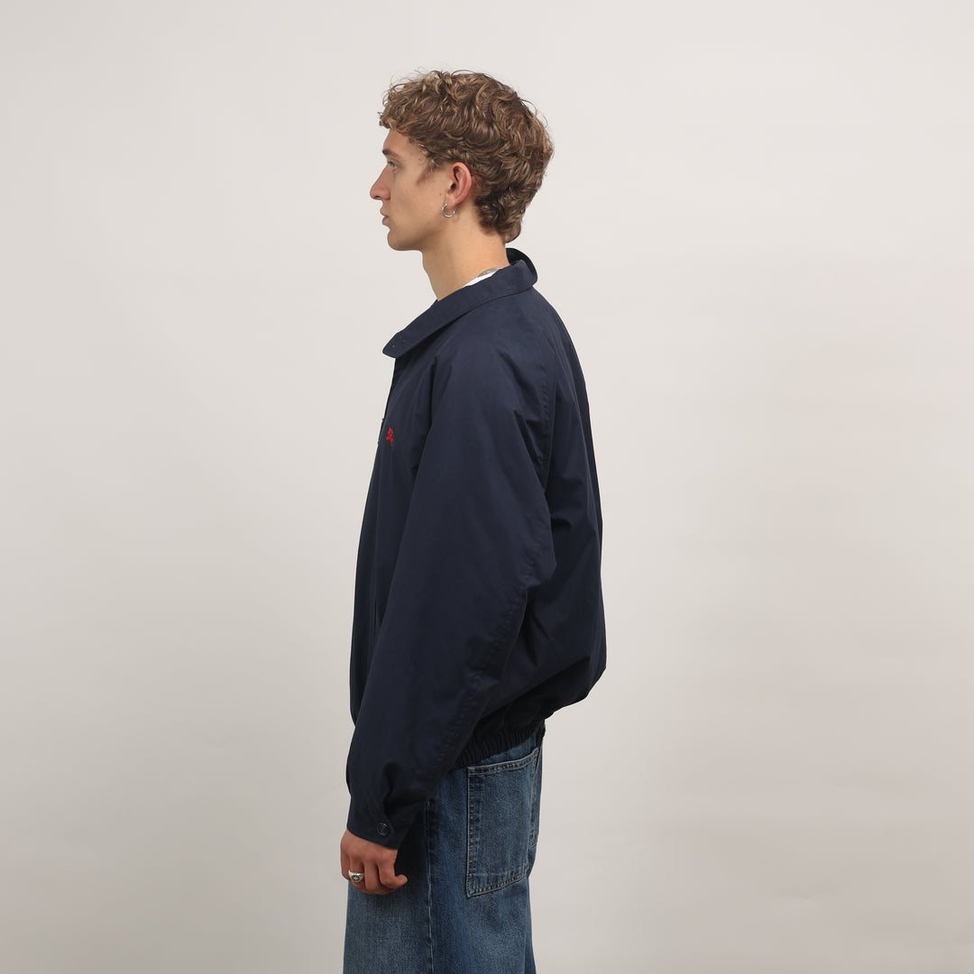 Burberry's Harrington Jacket - XL Navy Blue Cotton Blend