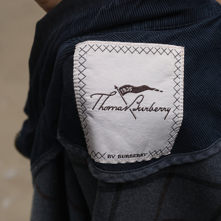 Thomas Burberry Harrington Jacket - XL Navy Blue Cotton