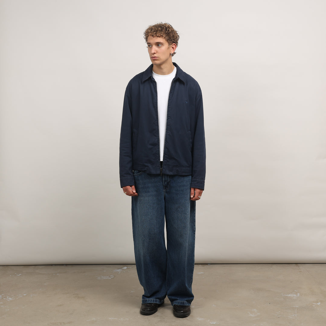 Thomas Burberry Harrington Jacket - XL Navy Blue Cotton