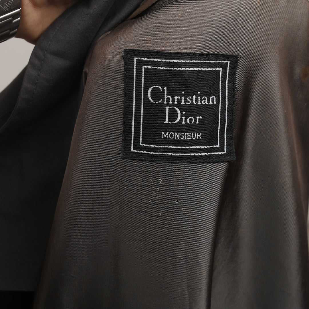 Christian Dior Trench Coat - Large Dark Grey Cotton