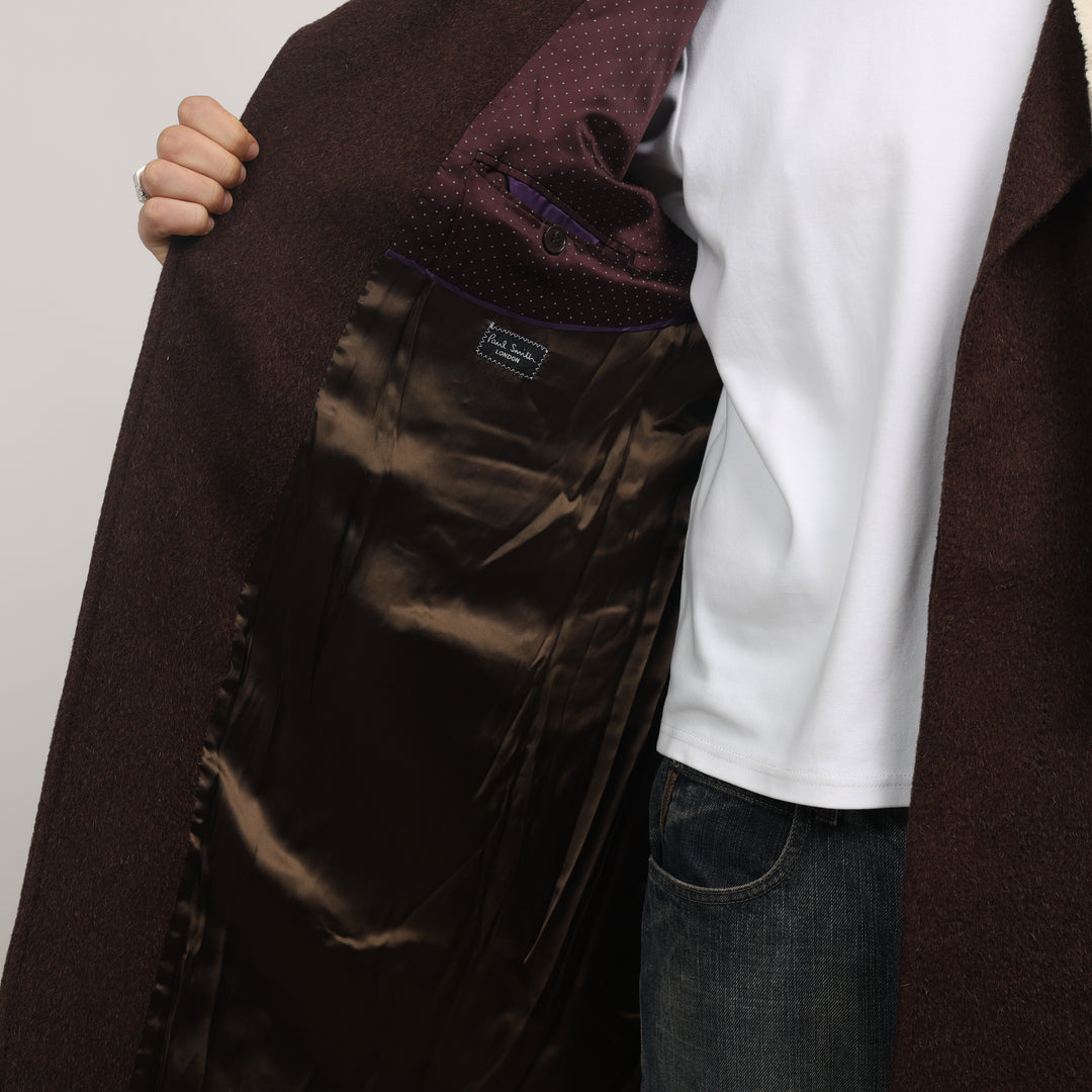 Paul Smith Overcoat - Medium Brown Wool