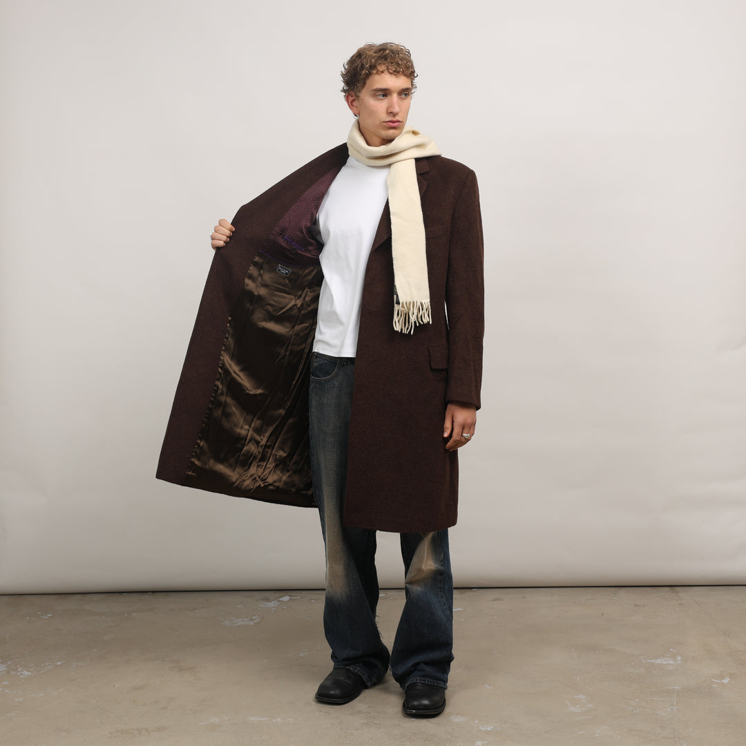 Paul Smith Overcoat - Medium Brown Wool