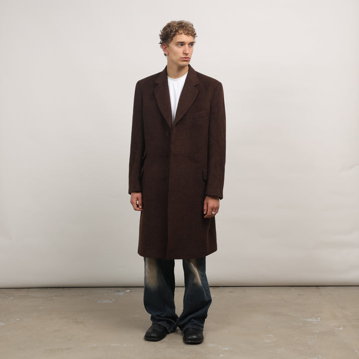 Paul Smith Overcoat - Medium Brown Wool