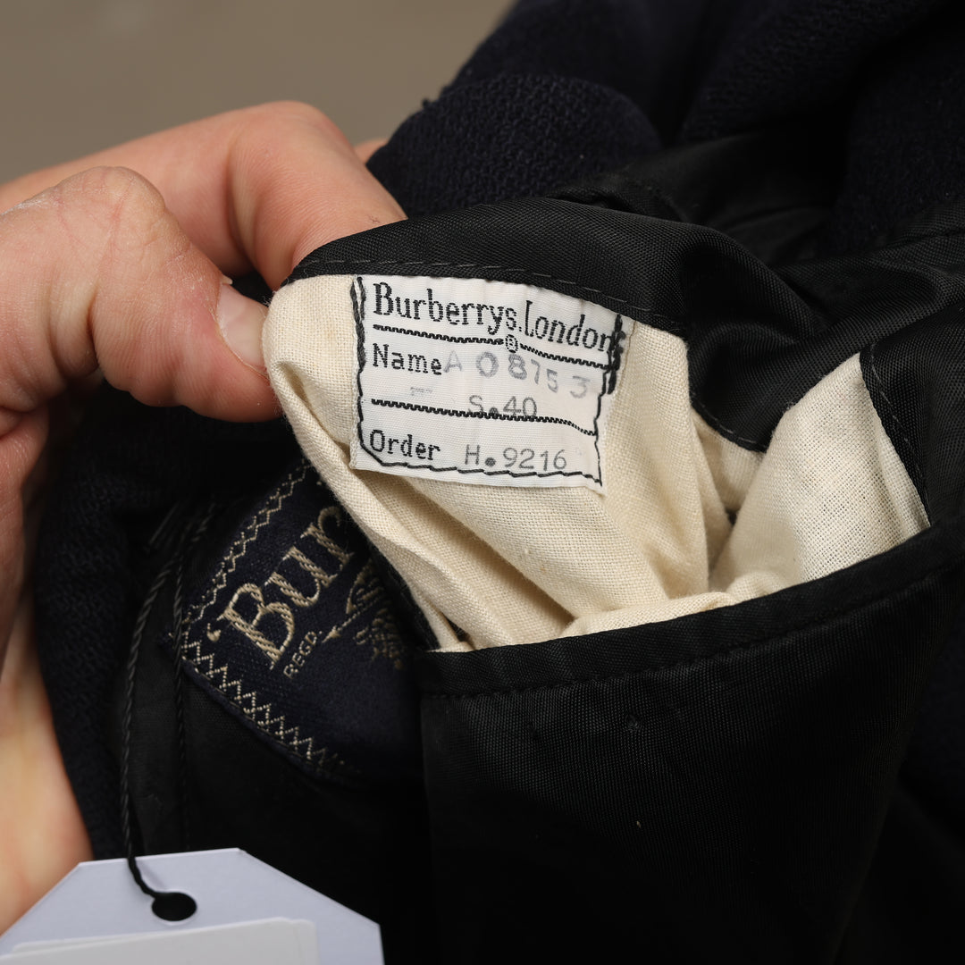 Burberry's Overcoat - Medium Navy Blue Wool