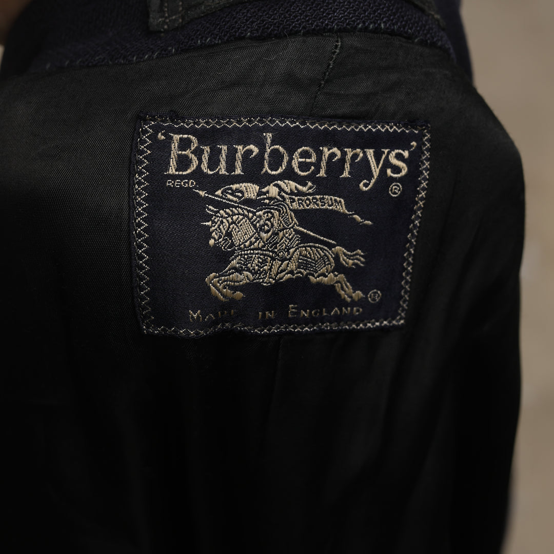 Burberry's Overcoat - Medium Navy Blue Wool