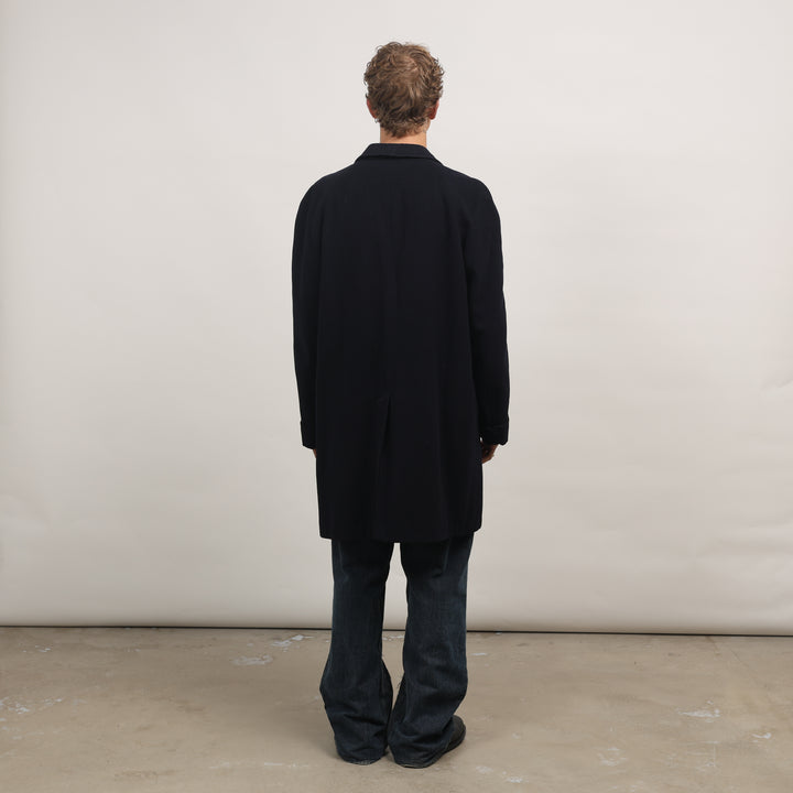 Burberry's Overcoat - Medium Navy Blue Wool