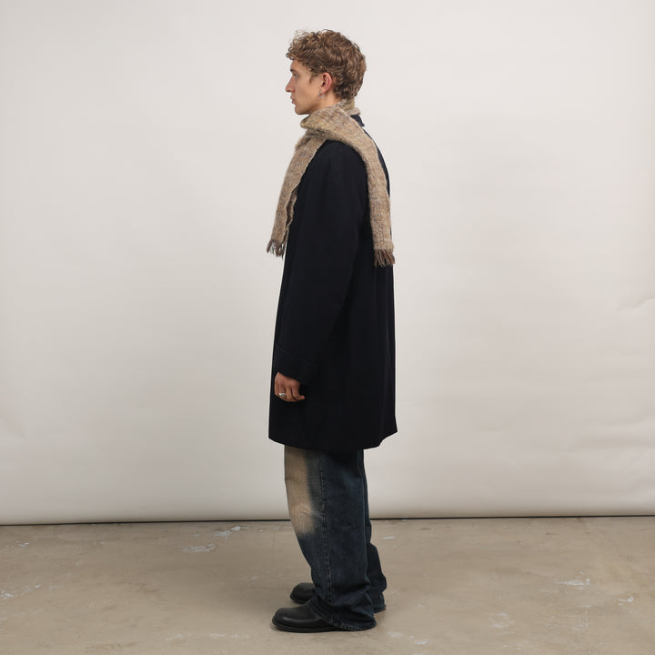 Burberry's Overcoat - Medium Navy Blue Wool