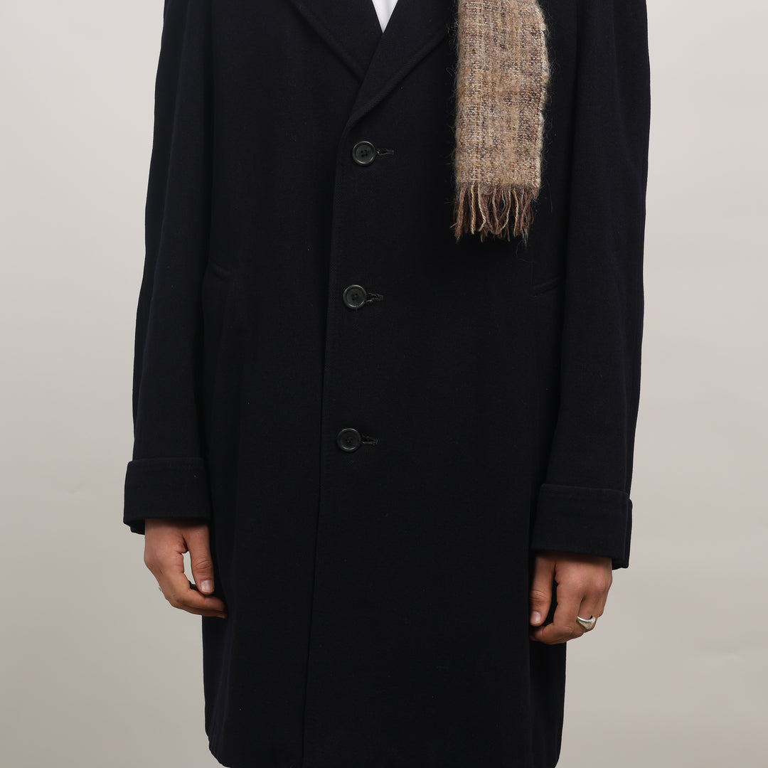 Burberry's Overcoat - Medium Navy Blue Wool