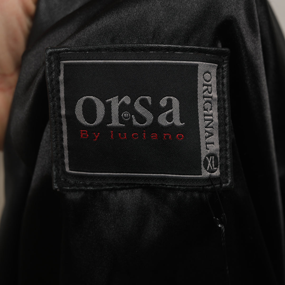 90's Leather Bomber Jacket - XL Black Leather