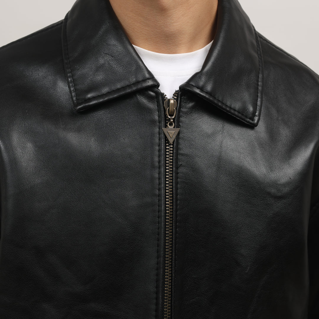 Alta Moda Leather Bomber Jacket - Large Black Leather