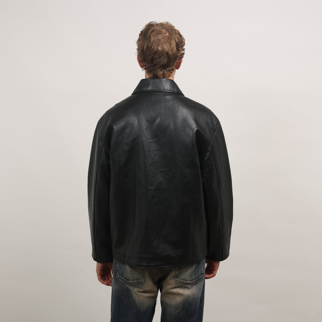 Alta Moda Leather Bomber Jacket - Large Black Leather