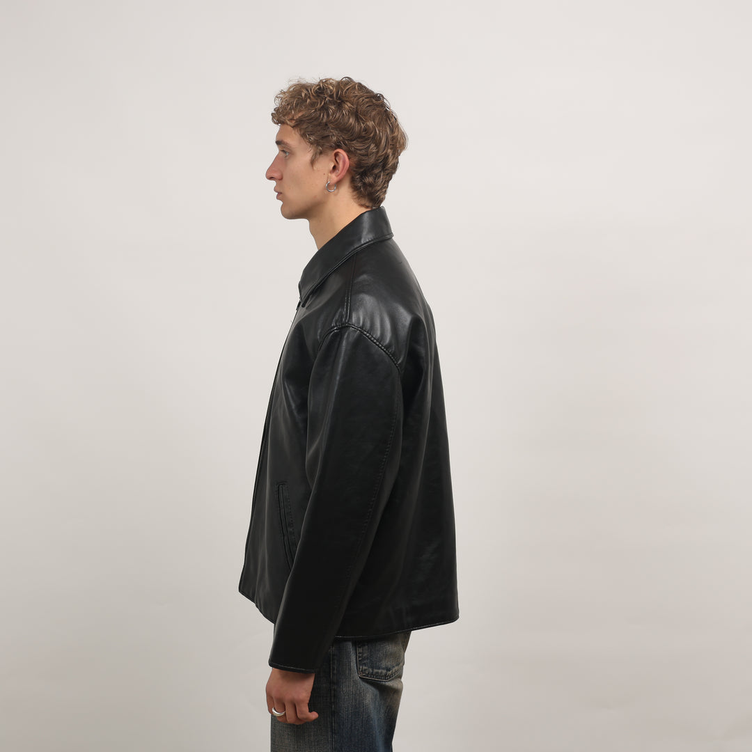 Alta Moda Leather Bomber Jacket - Large Black Leather