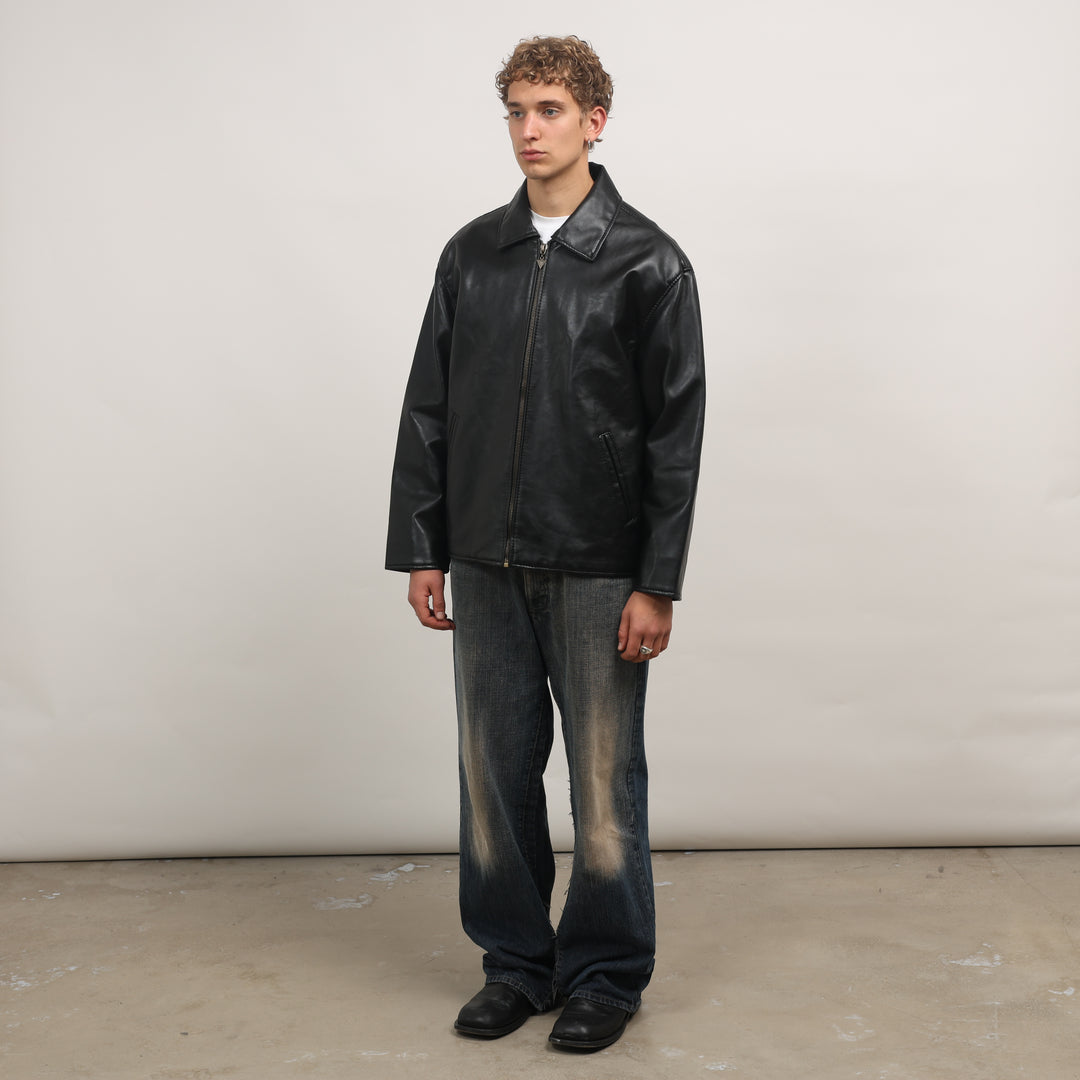 Alta Moda Leather Bomber Jacket - Large Black Leather