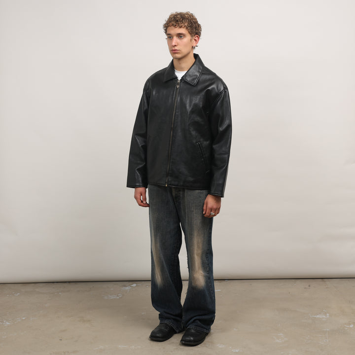 Alta Moda Leather Bomber Jacket - Large Black Leather