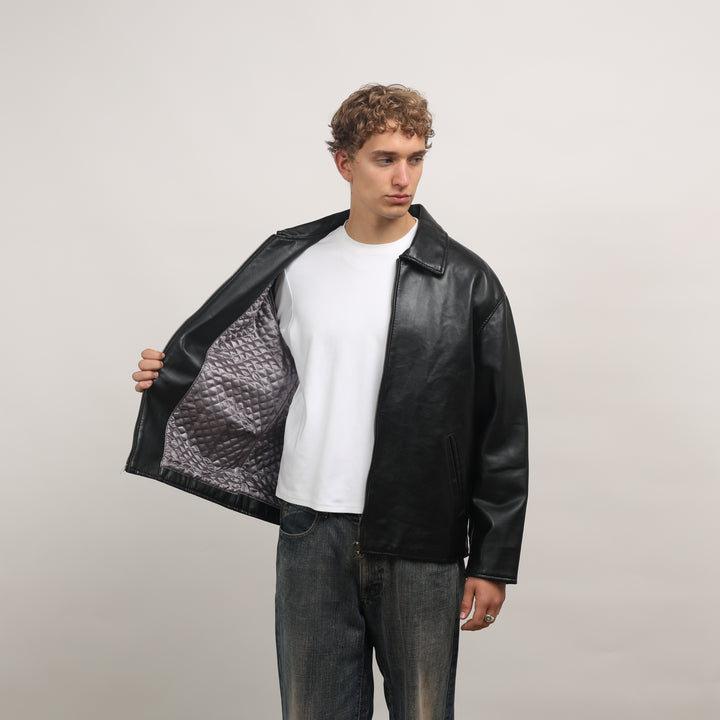 Alta Moda Leather Bomber Jacket - Large Black Leather