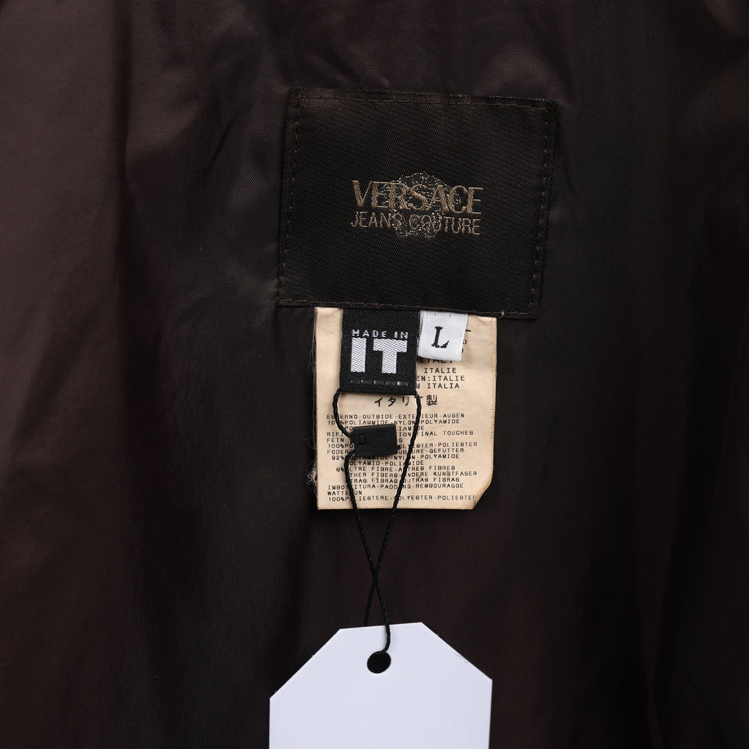 Versace Bomber Jacket - Large Brown Polyester