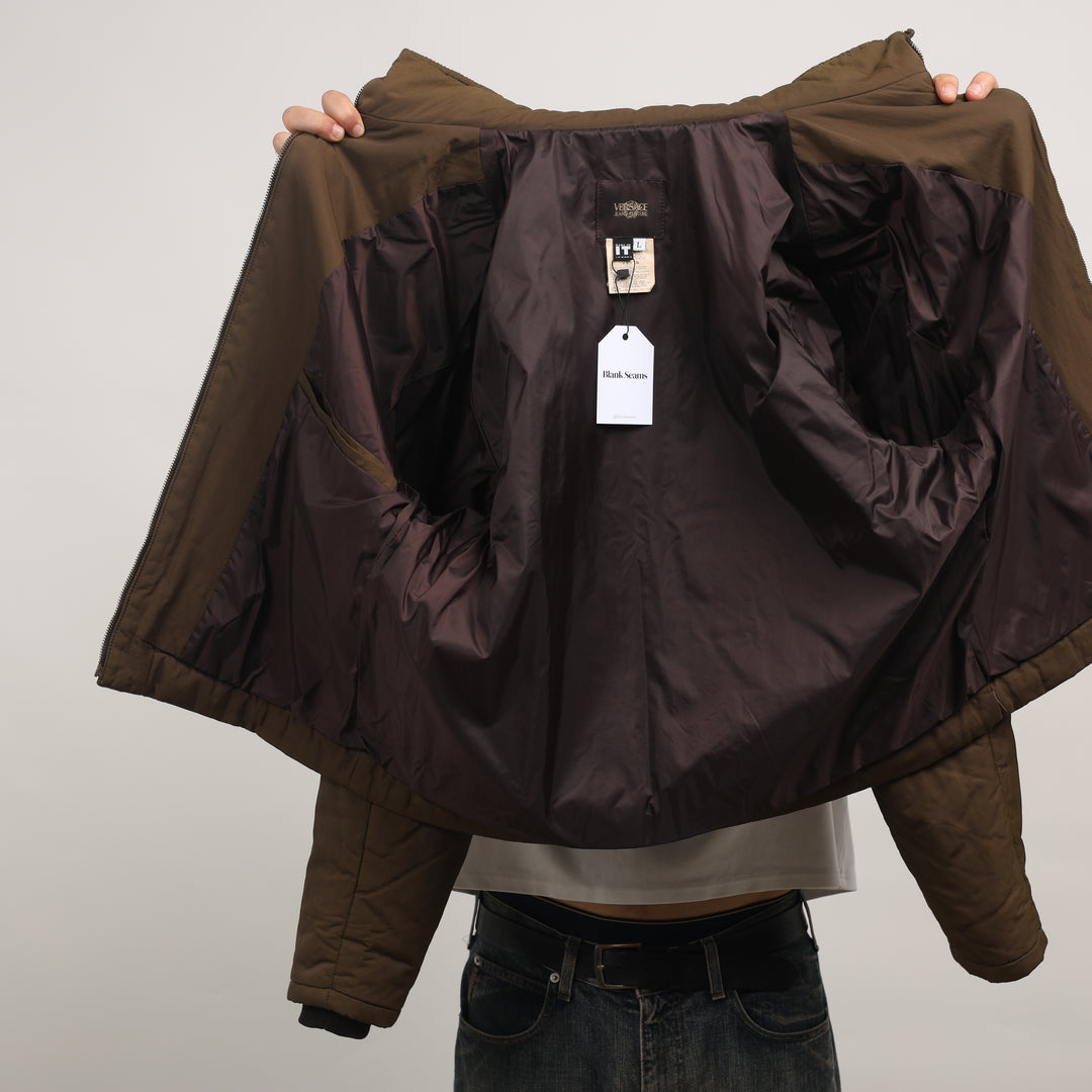 Versace Bomber Jacket - Large Brown Polyester