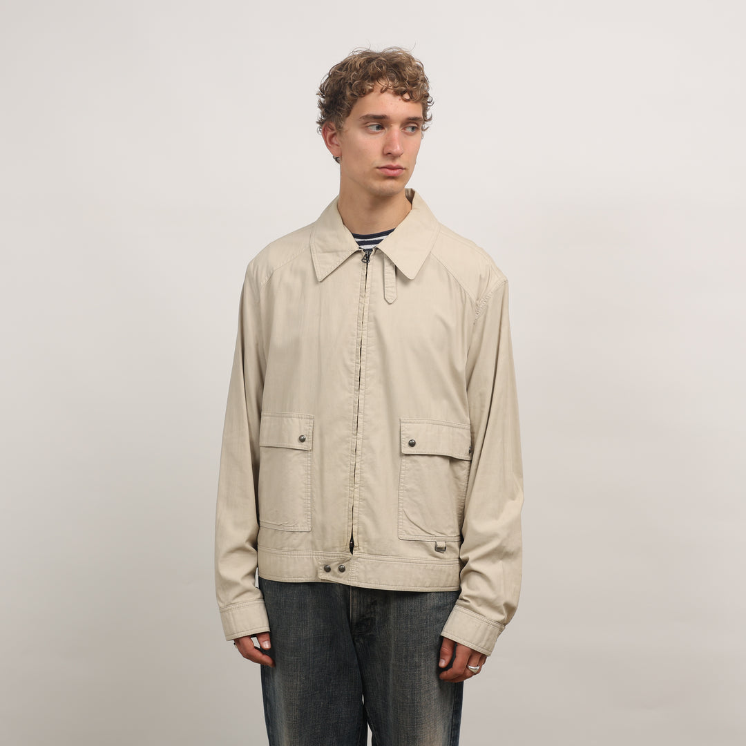 Hugo Boss Harrington Jacket - Large Beige Cotton Blend