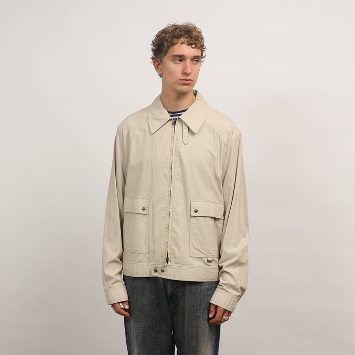 Hugo Boss Harrington Jacket - Large Beige Cotton Blend