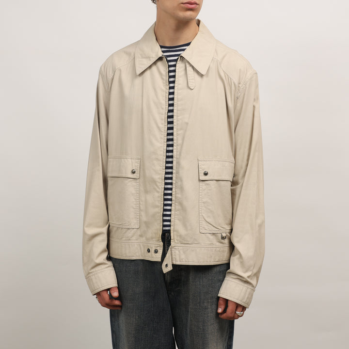 Hugo Boss Harrington Jacket - Large Beige Cotton Blend