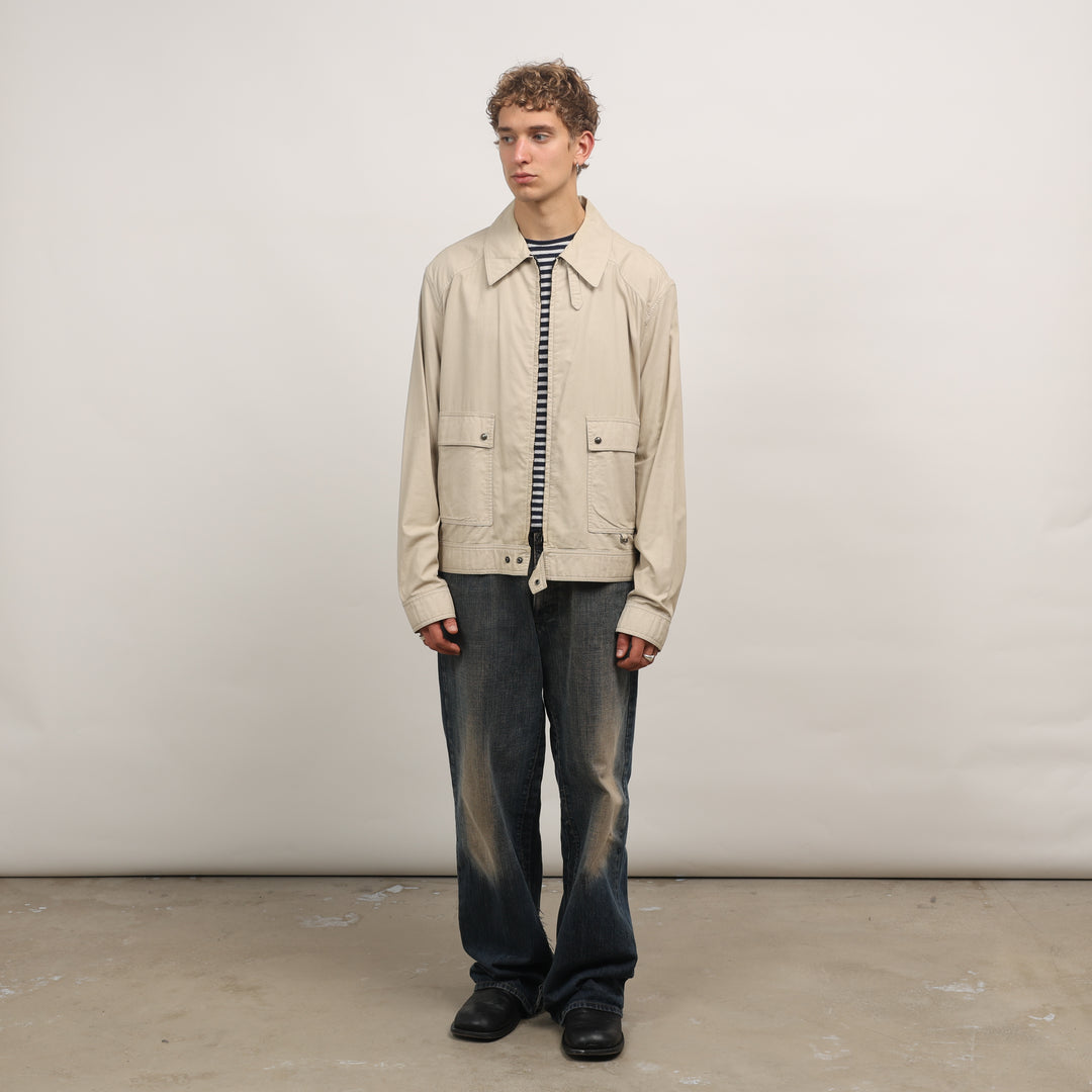 Hugo Boss Harrington Jacket - Large Beige Cotton Blend