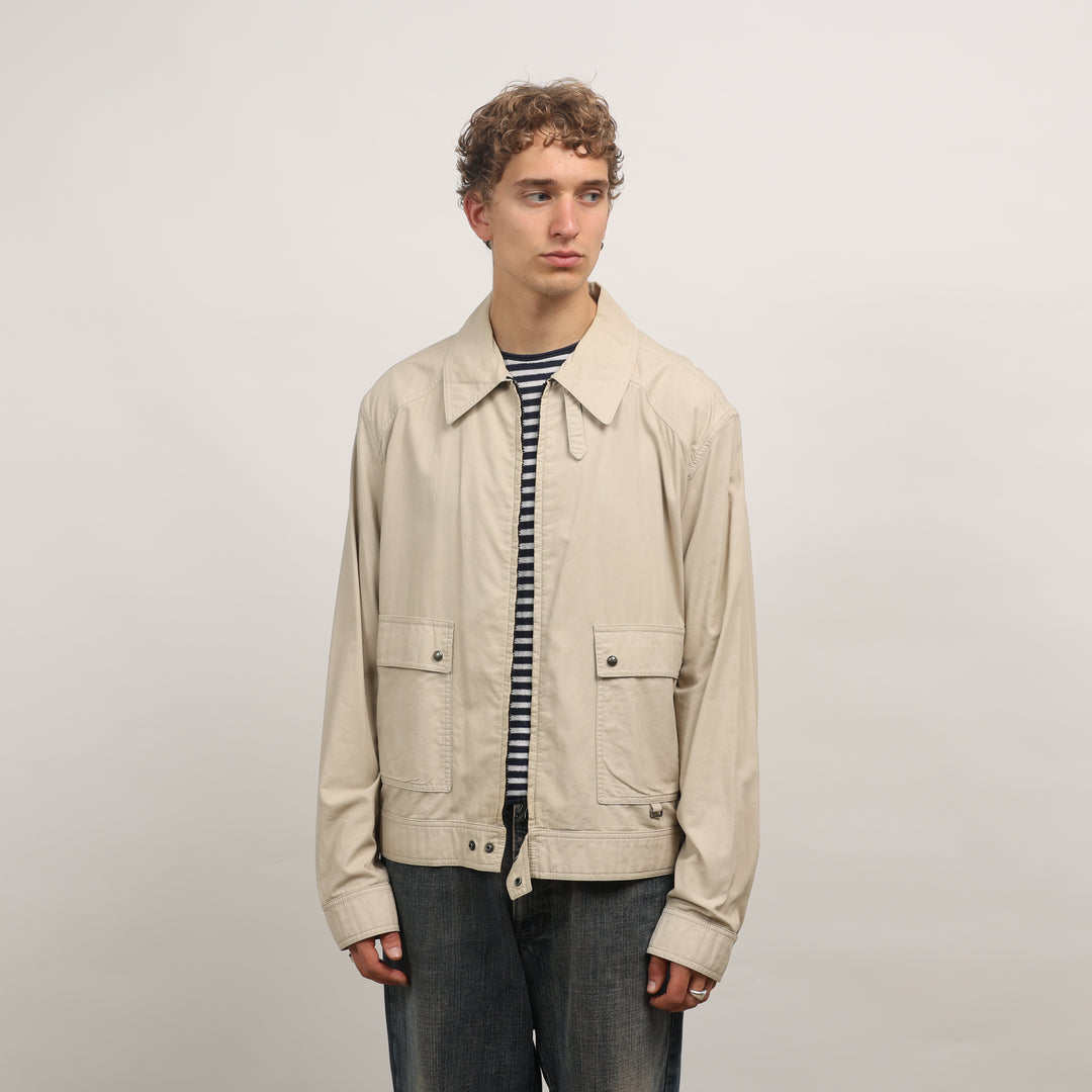 Hugo Boss Harrington Jacket - Large Beige Cotton Blend