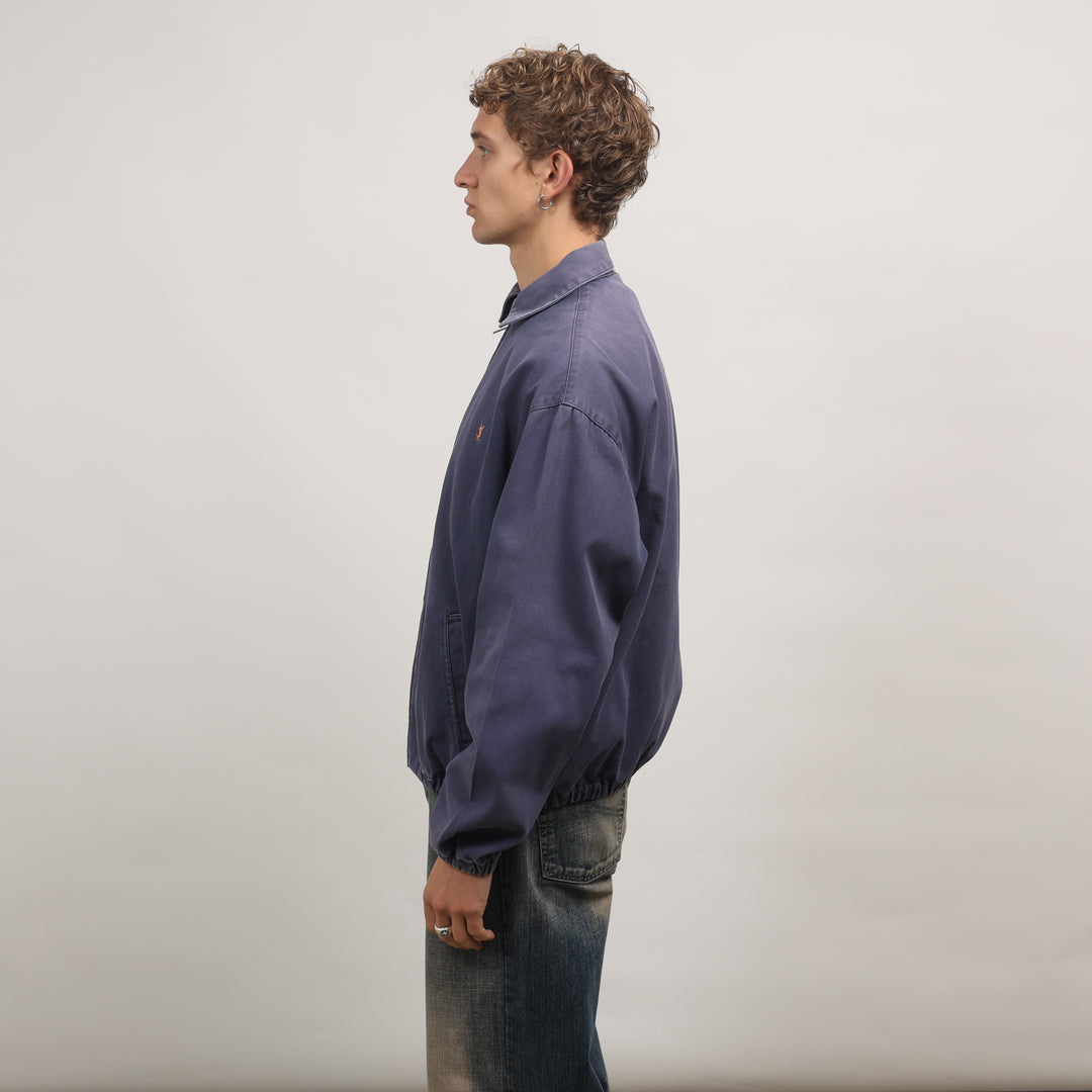 Yves Saint Laurent (YSL) Harrington Jacket - Large Navy Blue Cotton