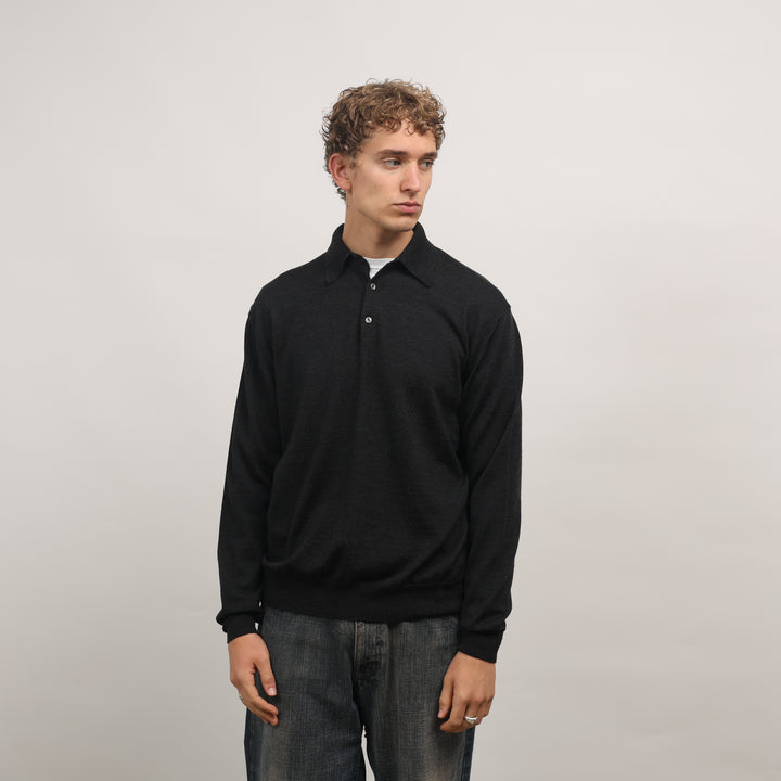 Hugo Boss Rugby Jumper - Large Black Wool