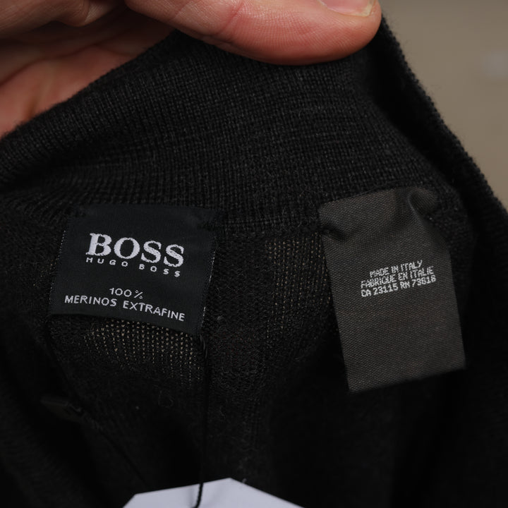 Hugo Boss Rugby Jumper - Large Black Wool