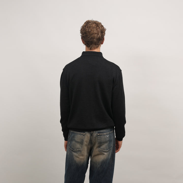 Hugo Boss Rugby Jumper - Large Black Wool