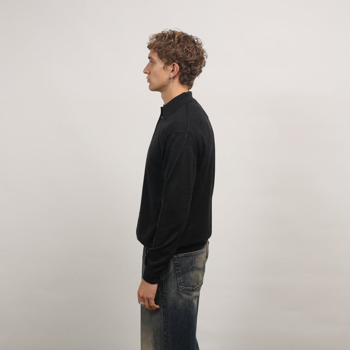 Hugo Boss Rugby Jumper - Large Black Wool