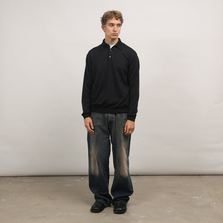 Hugo Boss Rugby Jumper - Large Black Wool