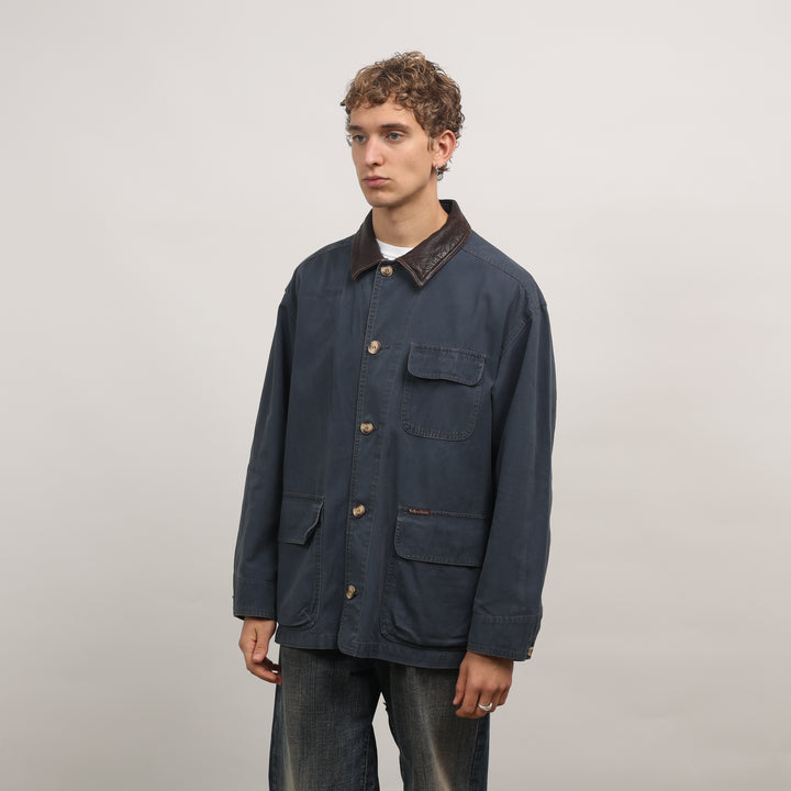 Marlboro Field Jacket - Large Navy Blue Cotton
