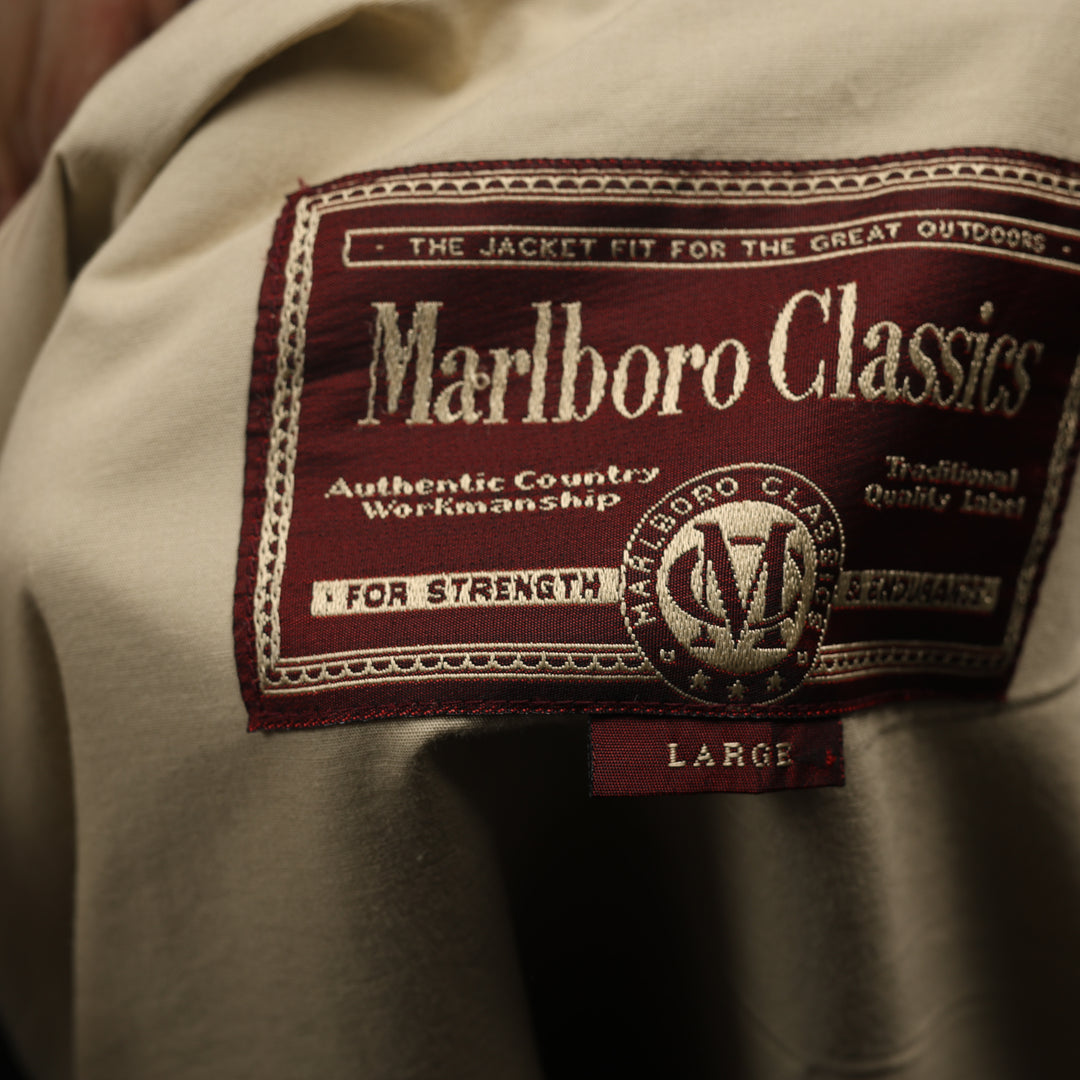 Marlboro Field Jacket - Large Navy Blue Cotton