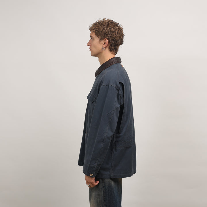 Marlboro Field Jacket - Large Navy Blue Cotton