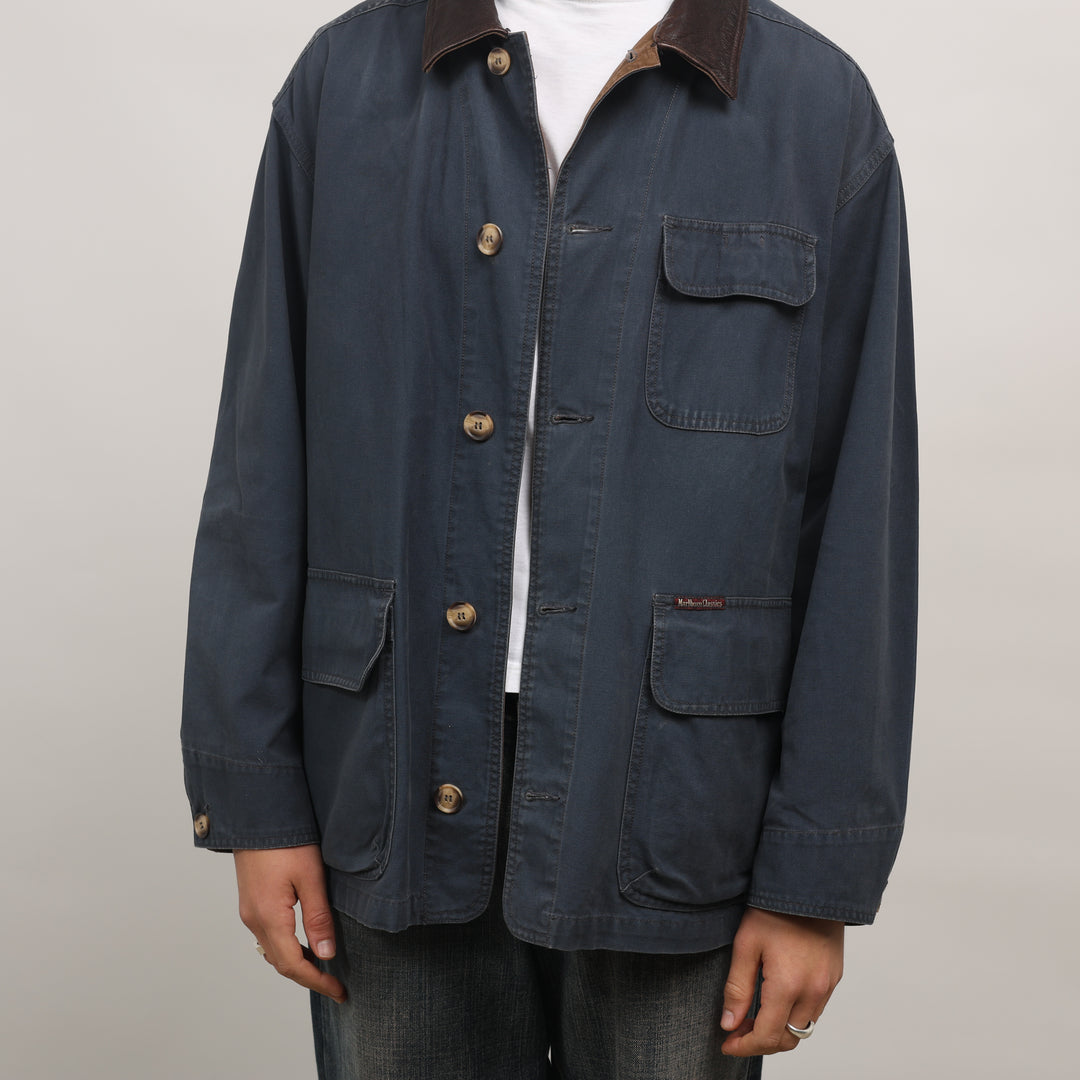Marlboro Field Jacket - Large Navy Blue Cotton