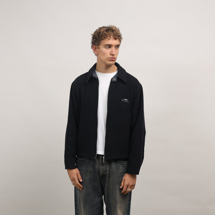 Thomas Burberry Bomber Jacket - Small Navy Blue Wool