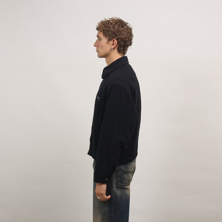 Thomas Burberry Bomber Jacket - Small Navy Blue Wool