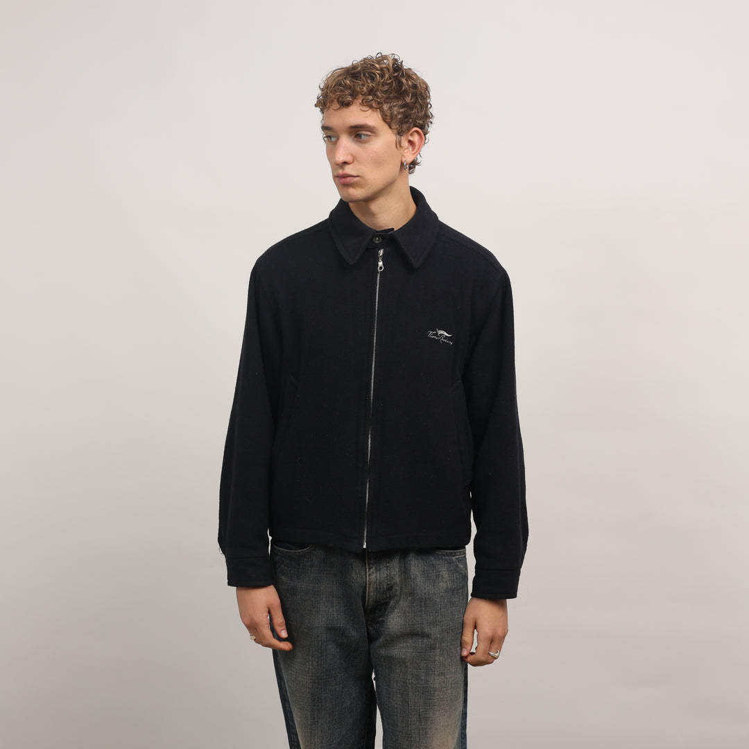 Thomas Burberry Bomber Jacket - Small Navy Blue Wool