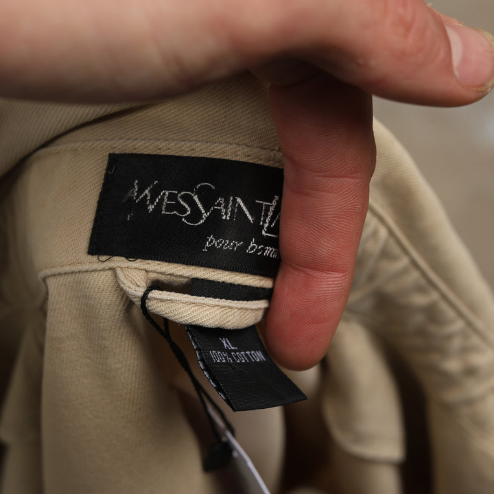 Yves Saint Laurent (YSL) Harrington Jacket - XL Cream Cotton