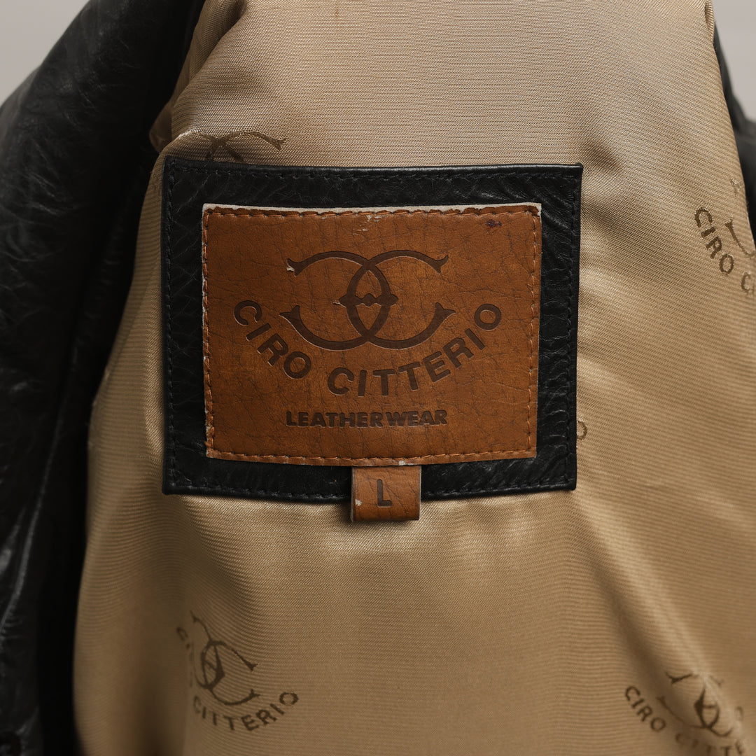 Ciro Citterio Leather Field Jacket - Large Black Leather